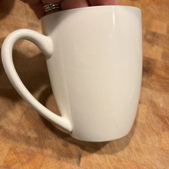 Food Network Creamy White Ceramic Stoneware Microwave Safe Mugs- 12 Oz cups - Picture 3 of 11